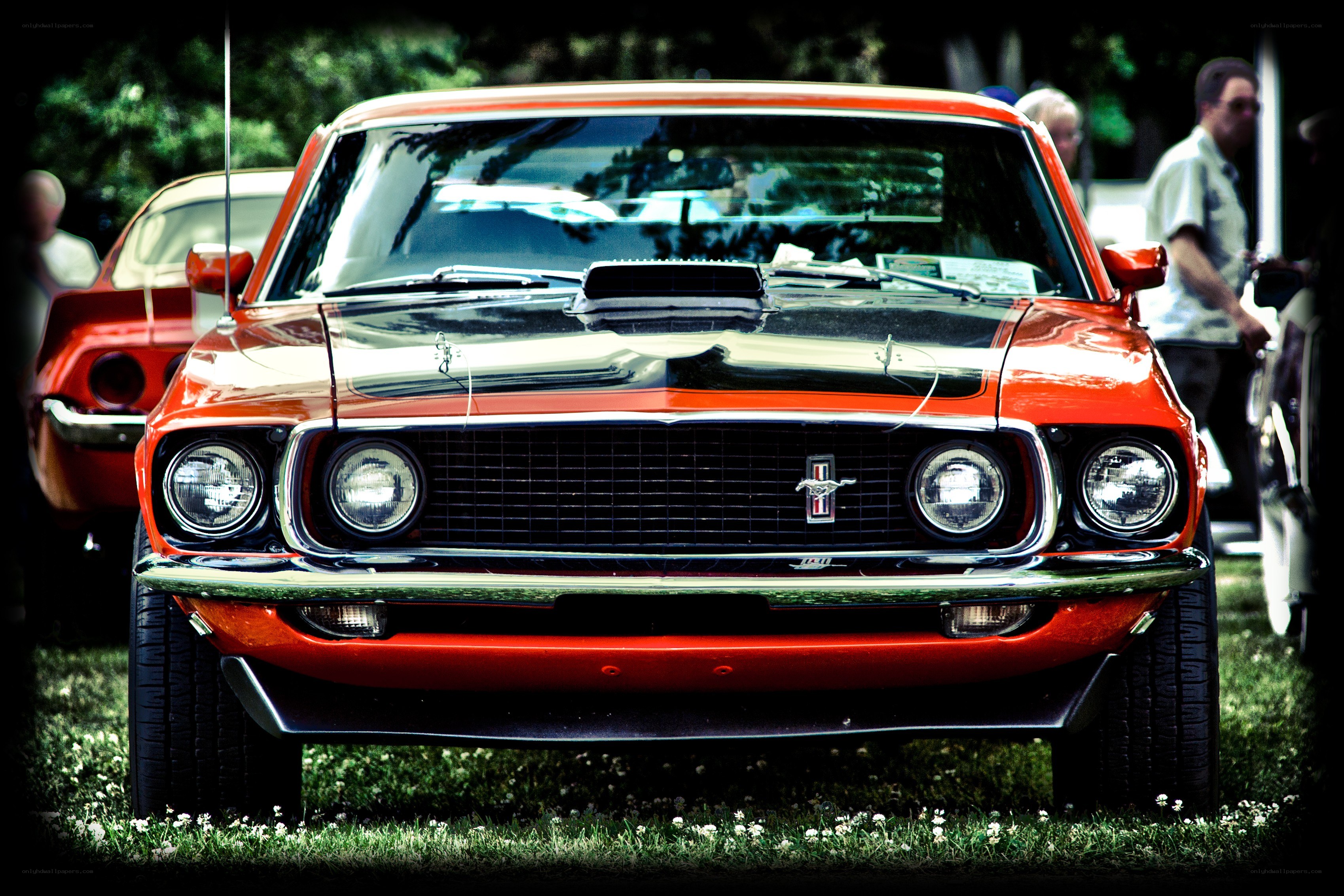 Classic red Ford Mustang