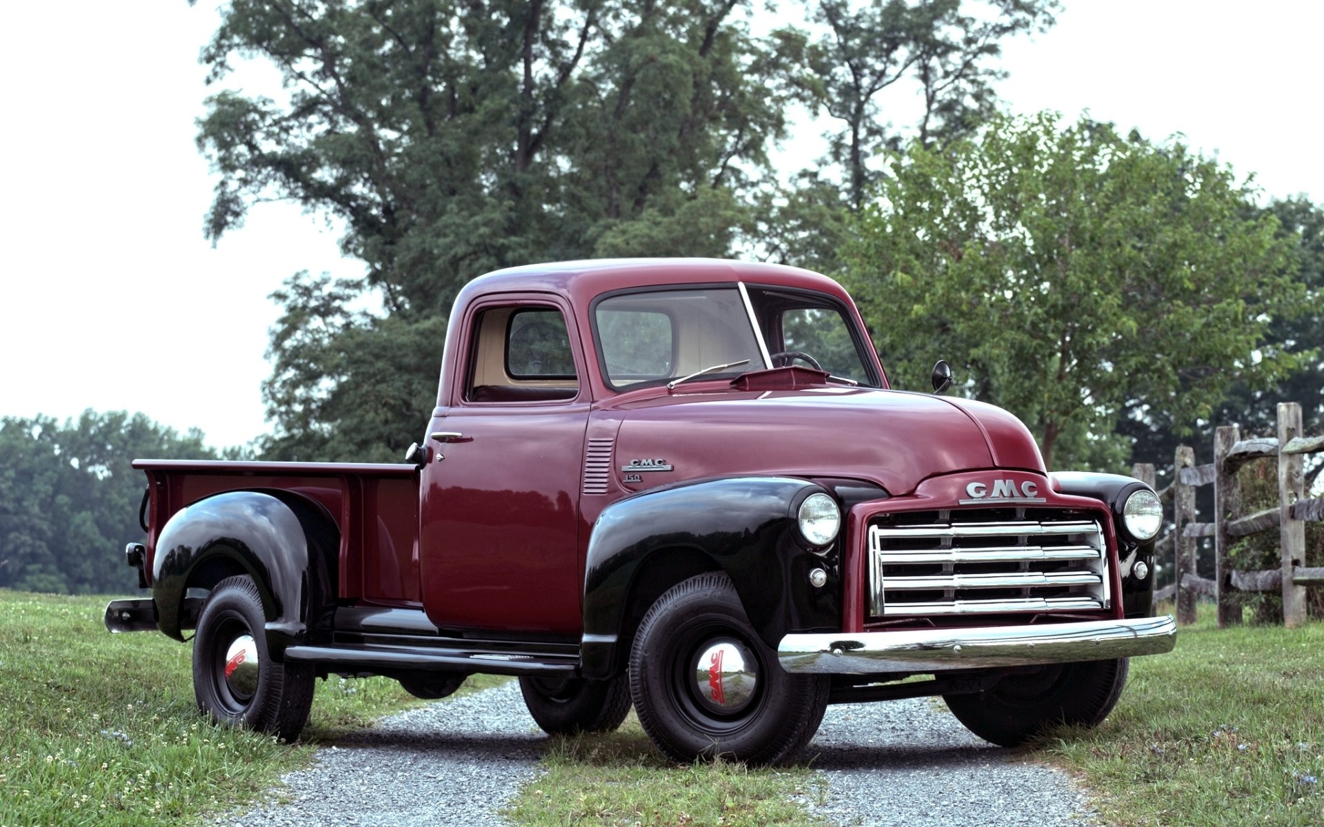 Classic red GMC pickup truck