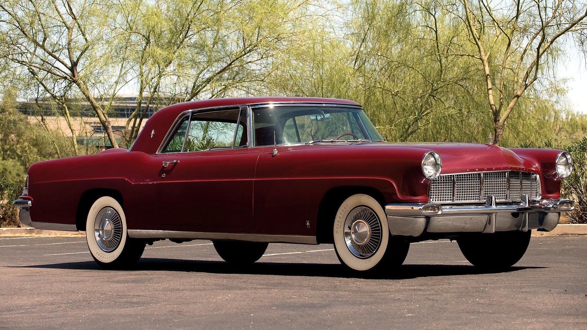 Classic red Lincoln sedan