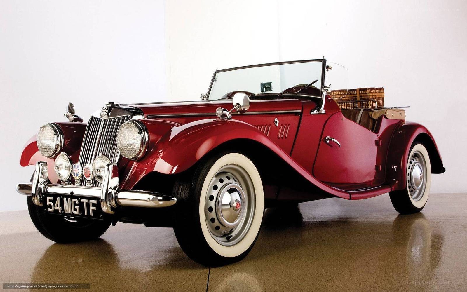 Classic red MG convertible