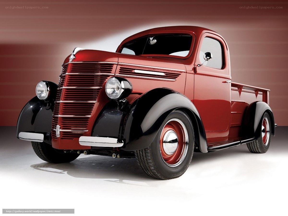 Classic red pickup truck
