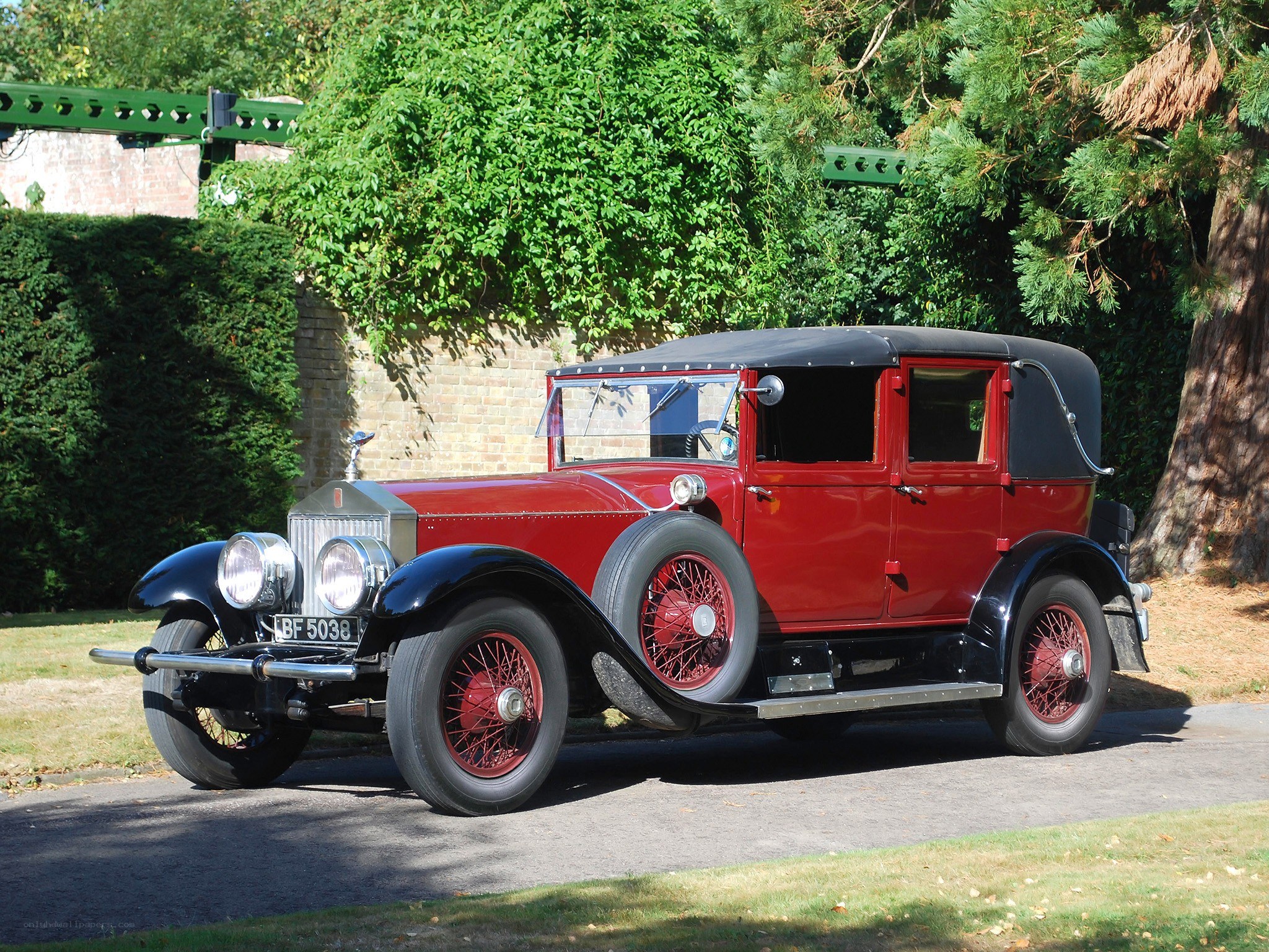 Classic red Rolls-Royce car