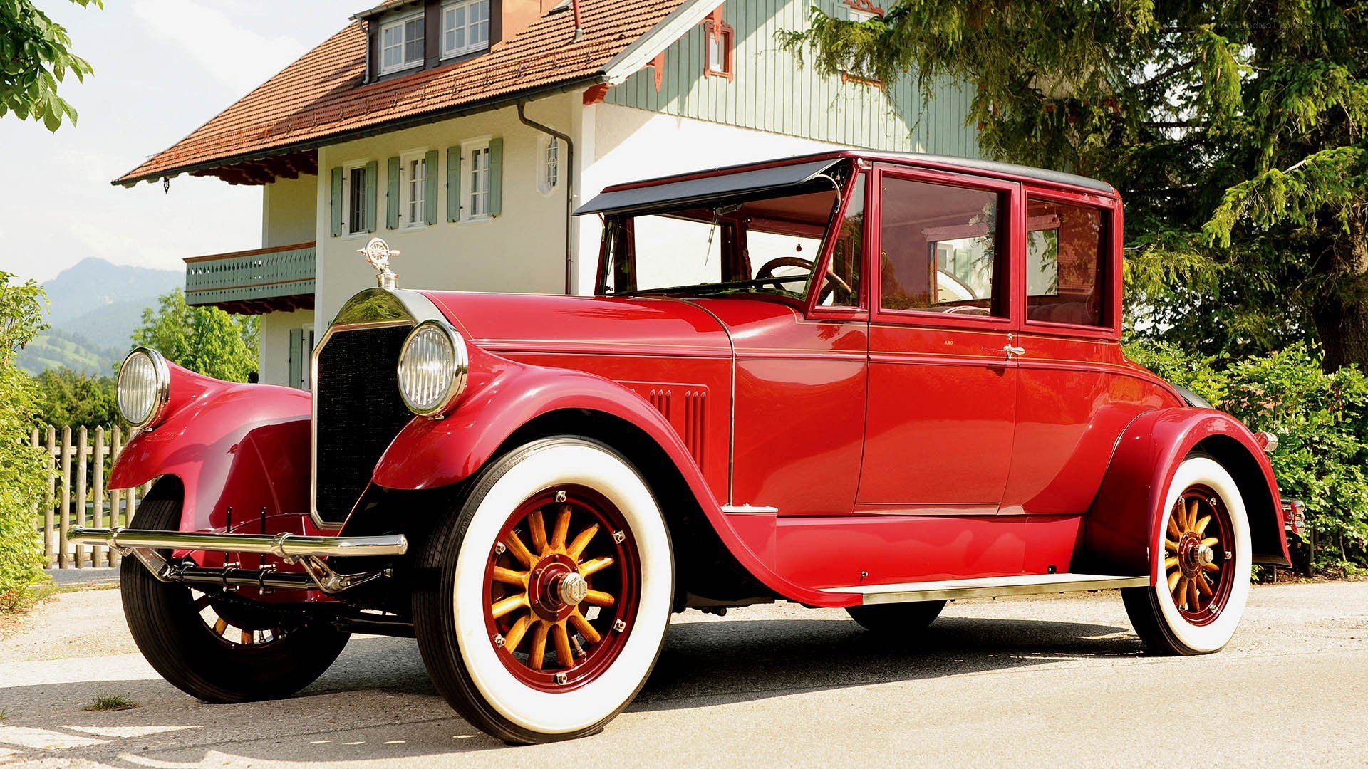 Classic red vintage car