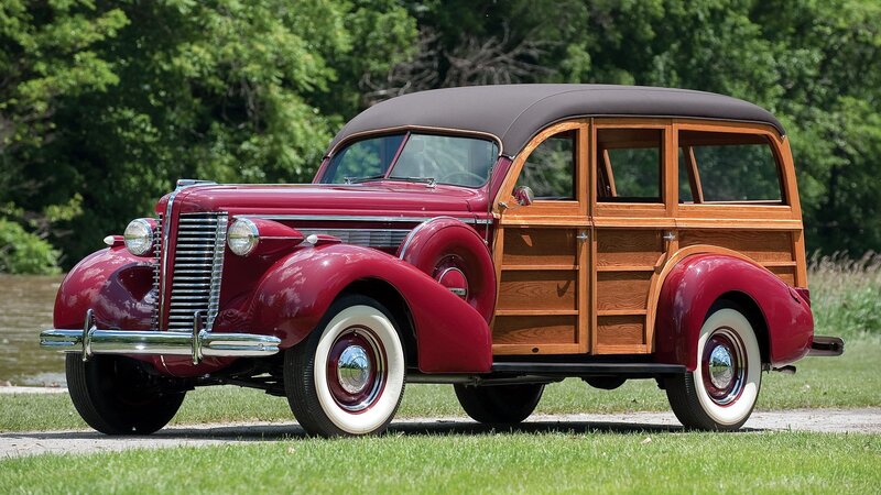 Classic red woodie station wagon