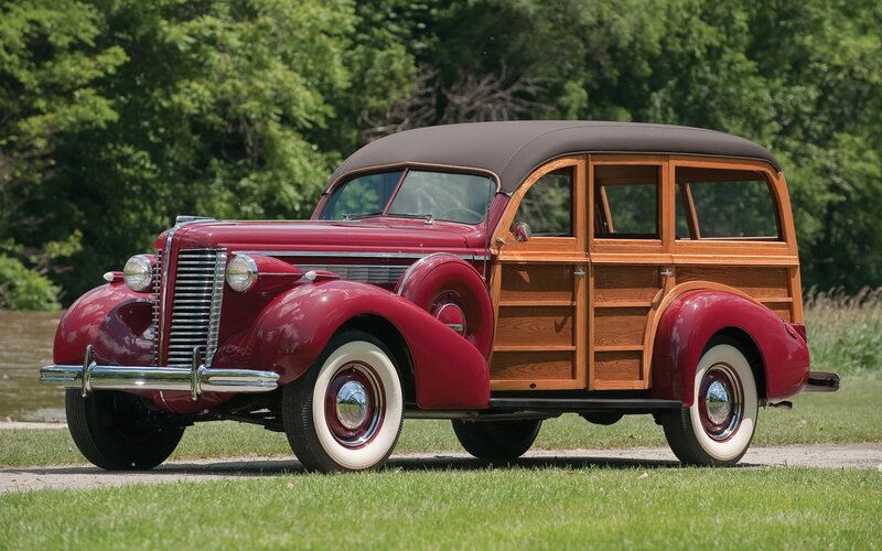 Classic red woodie station wagon