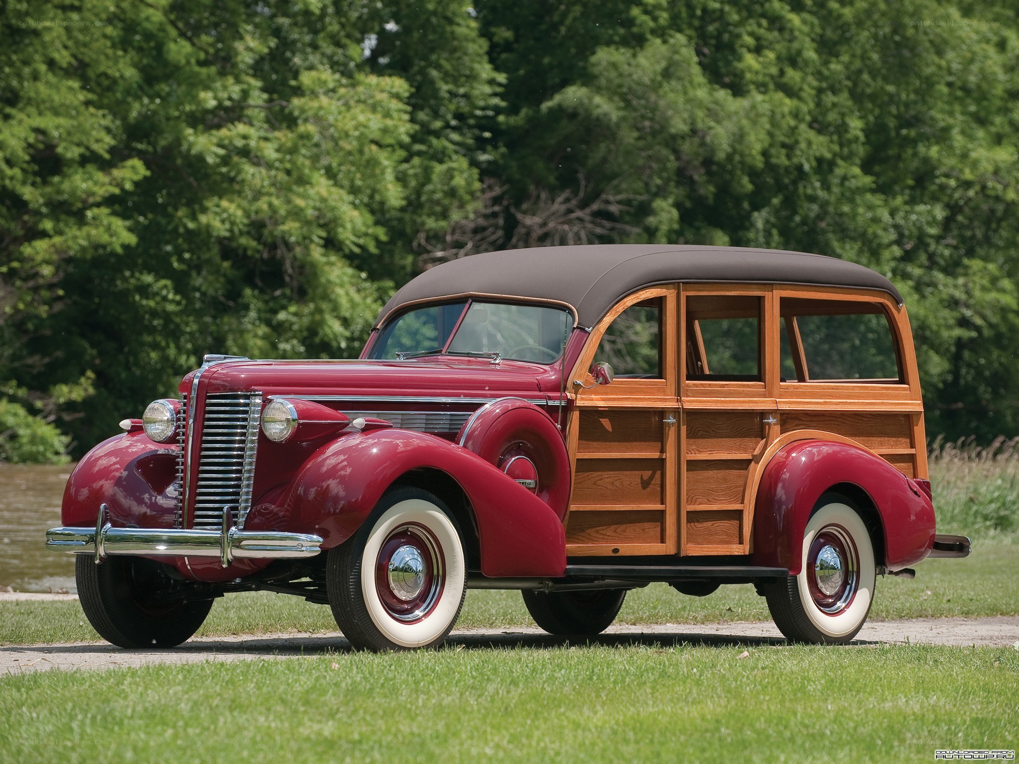 Classic red woodie station wagon