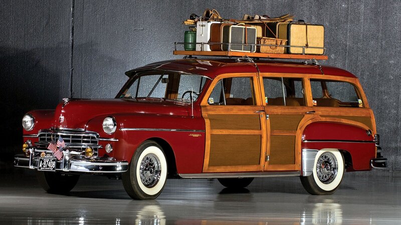 Classic red woodie station wagon