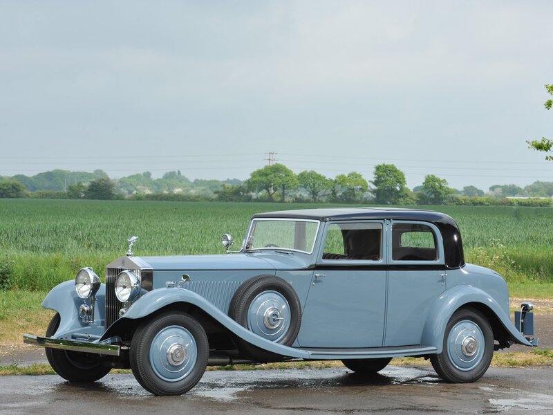 Classic Rolls-Royce in a field