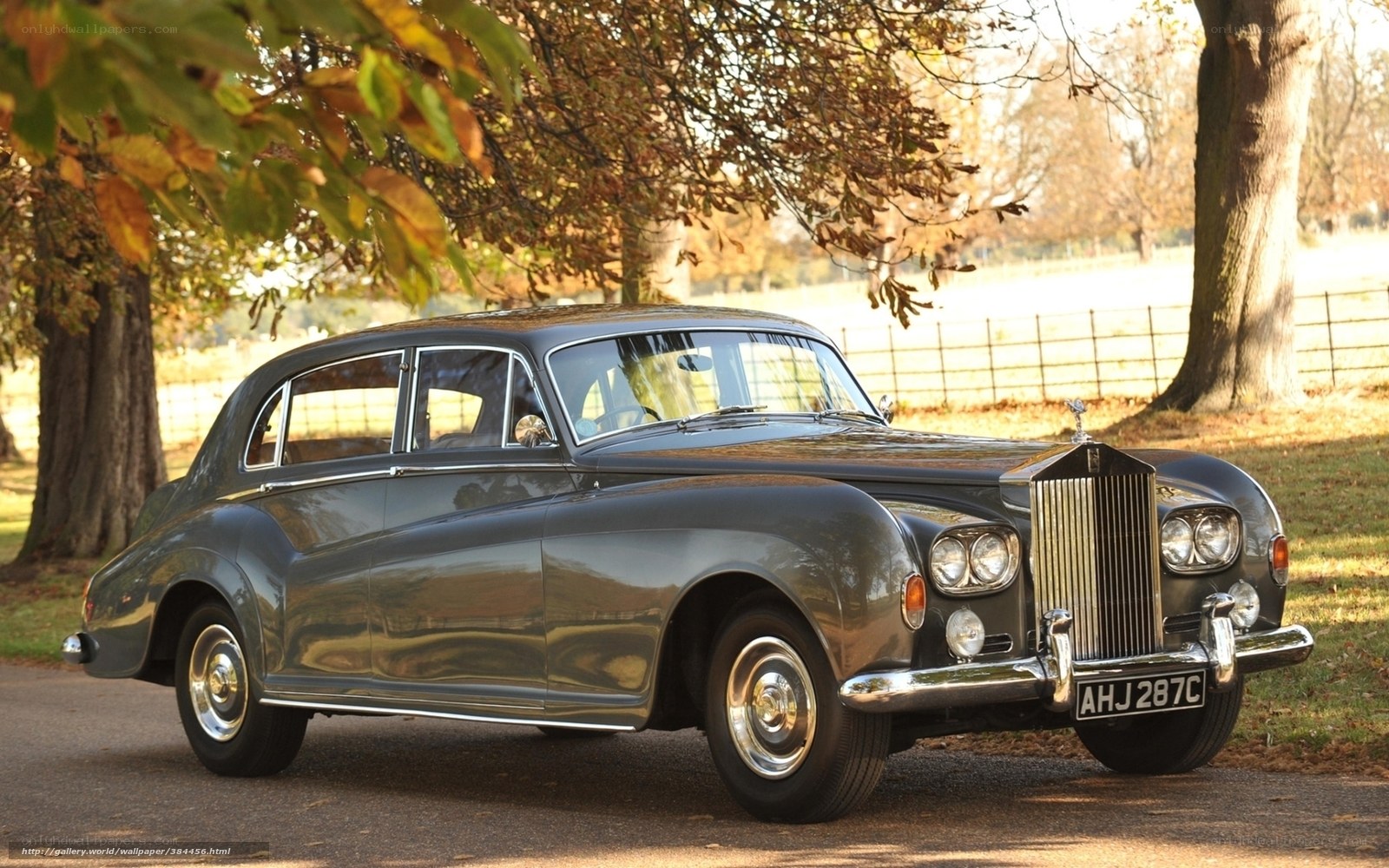 Classic Rolls-Royce in autumn