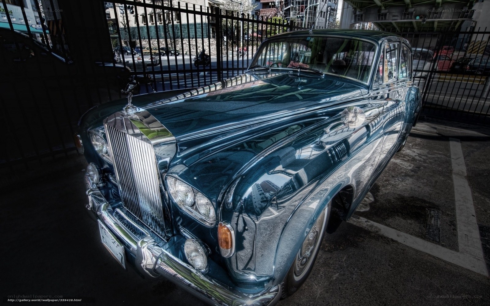 Classic Rolls-Royce in urban setting