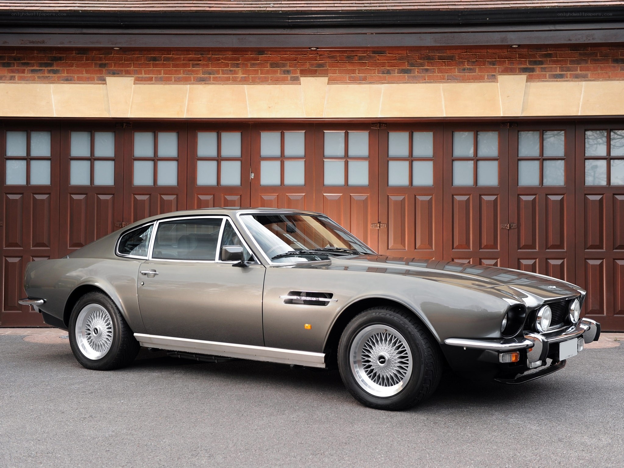 Classic silver Aston Martin V8
