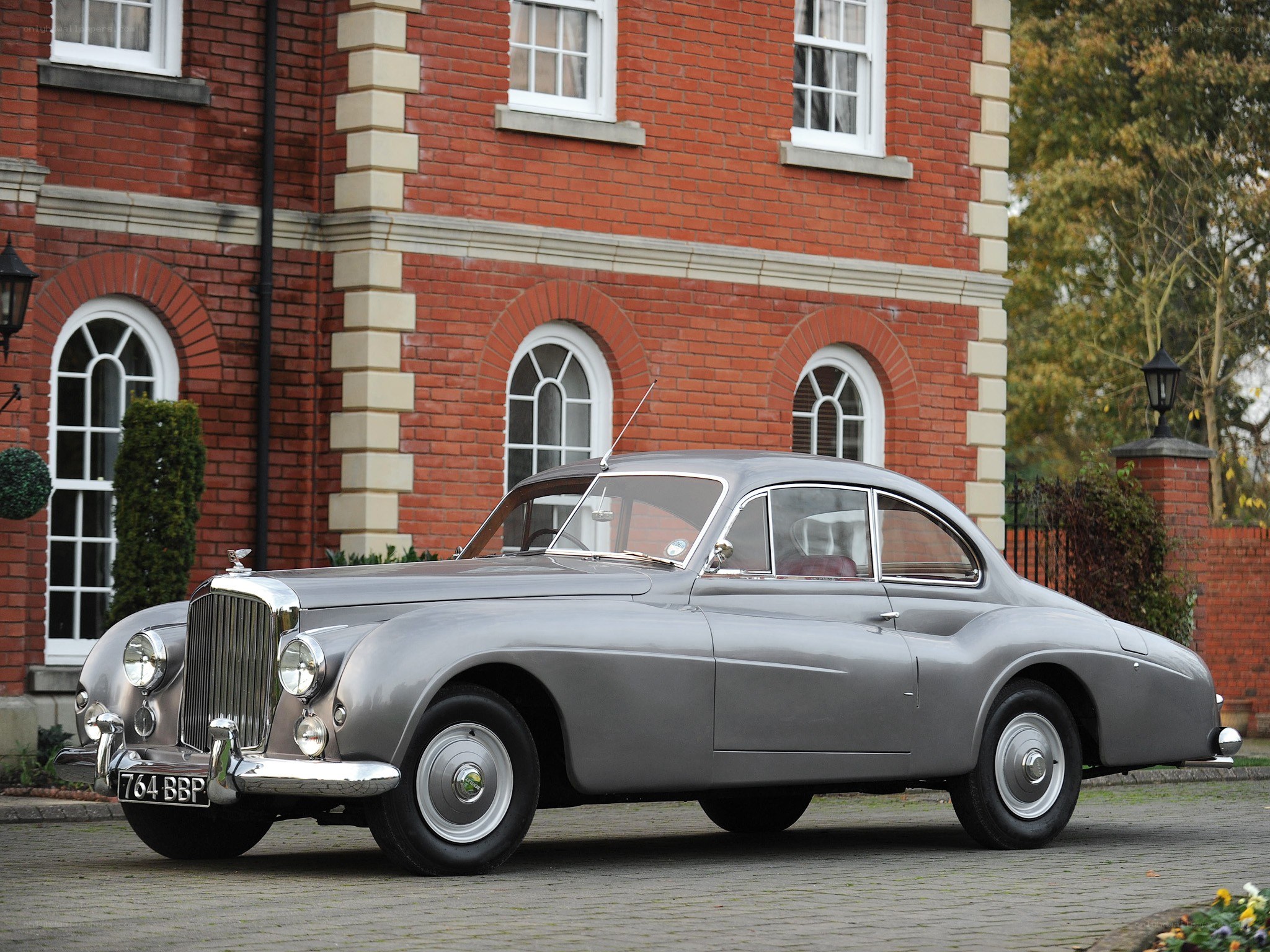 Classic silver Bentley car