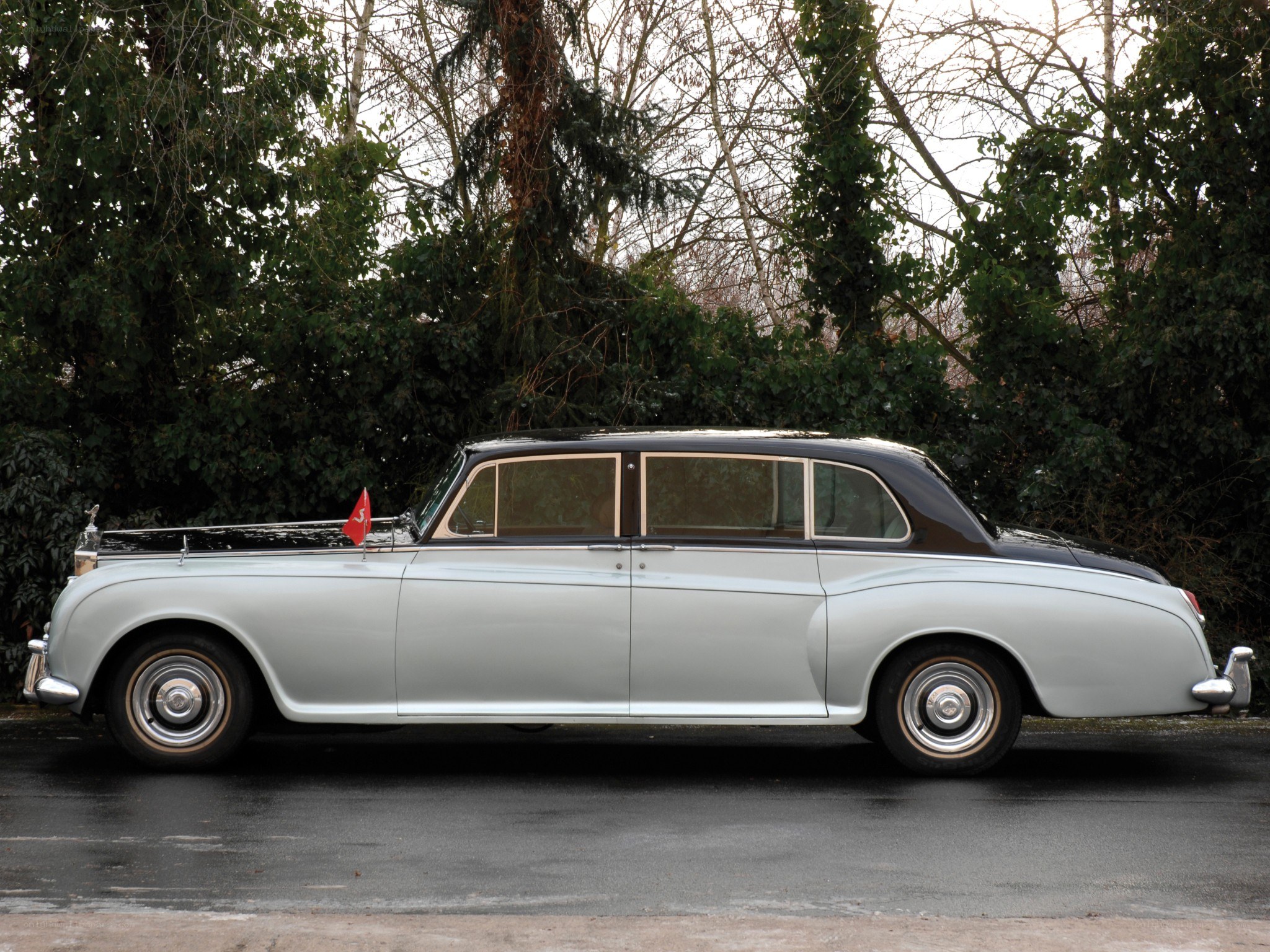 Classic silver Bentley sedan