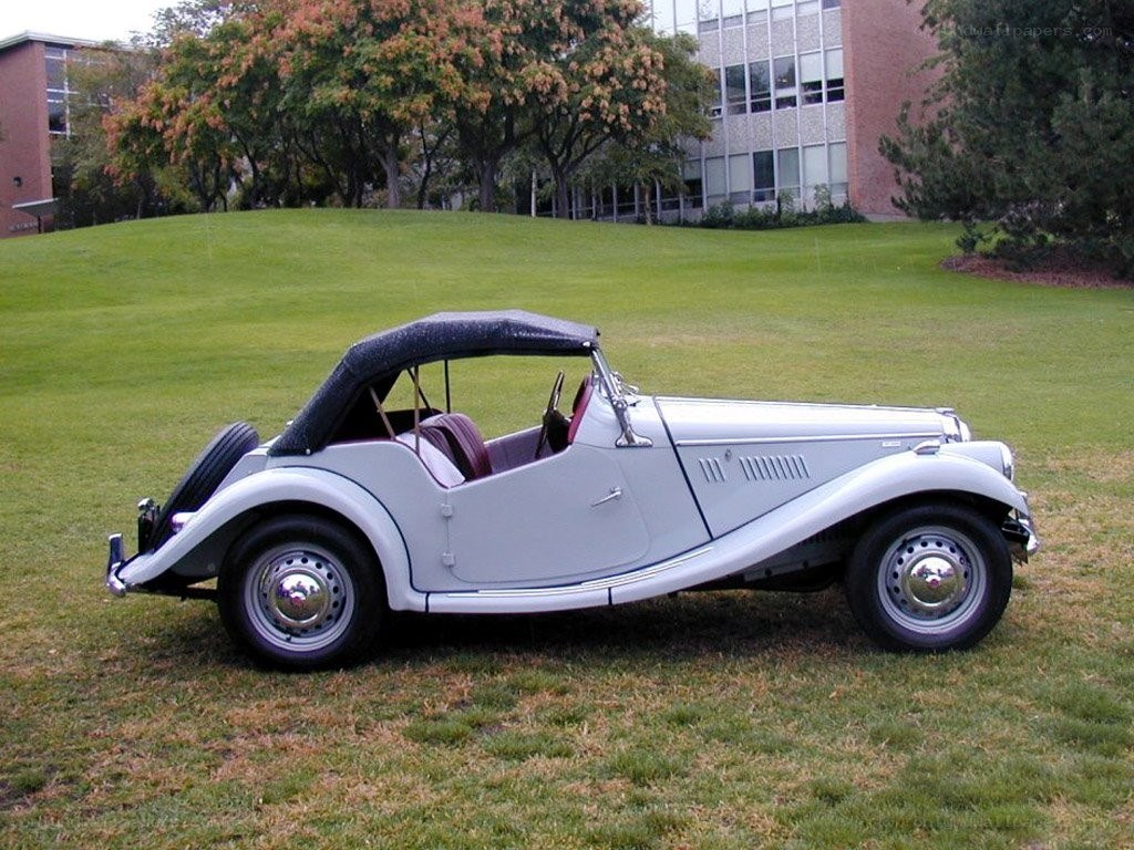 Classic silver convertible car