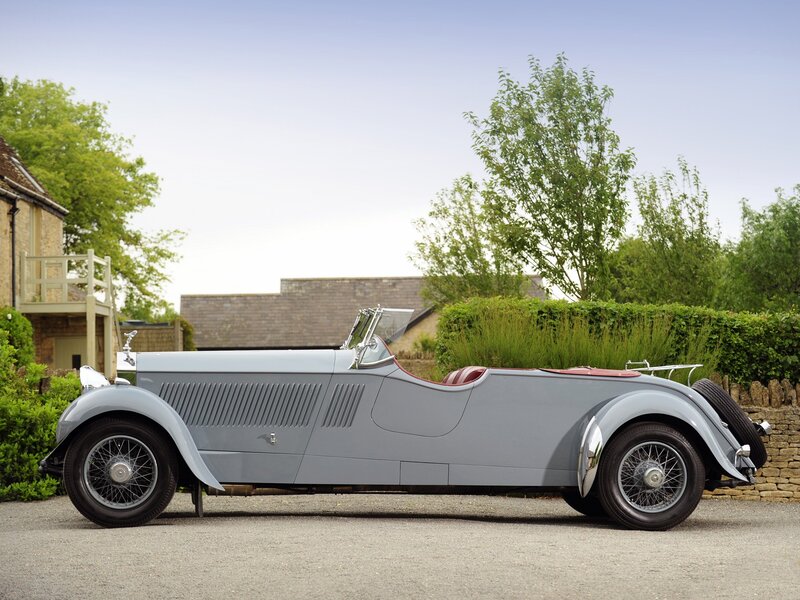 Classic silver convertible car