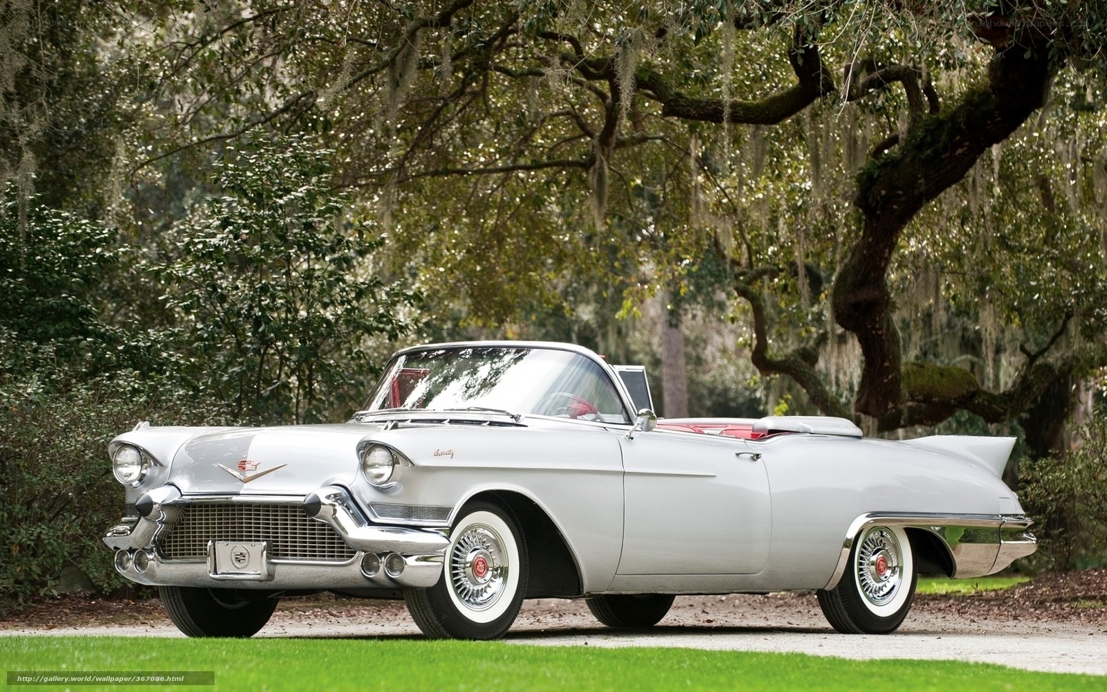 Classic silver convertible car