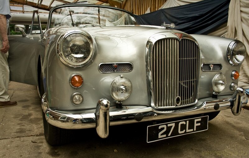 Classic silver convertible car