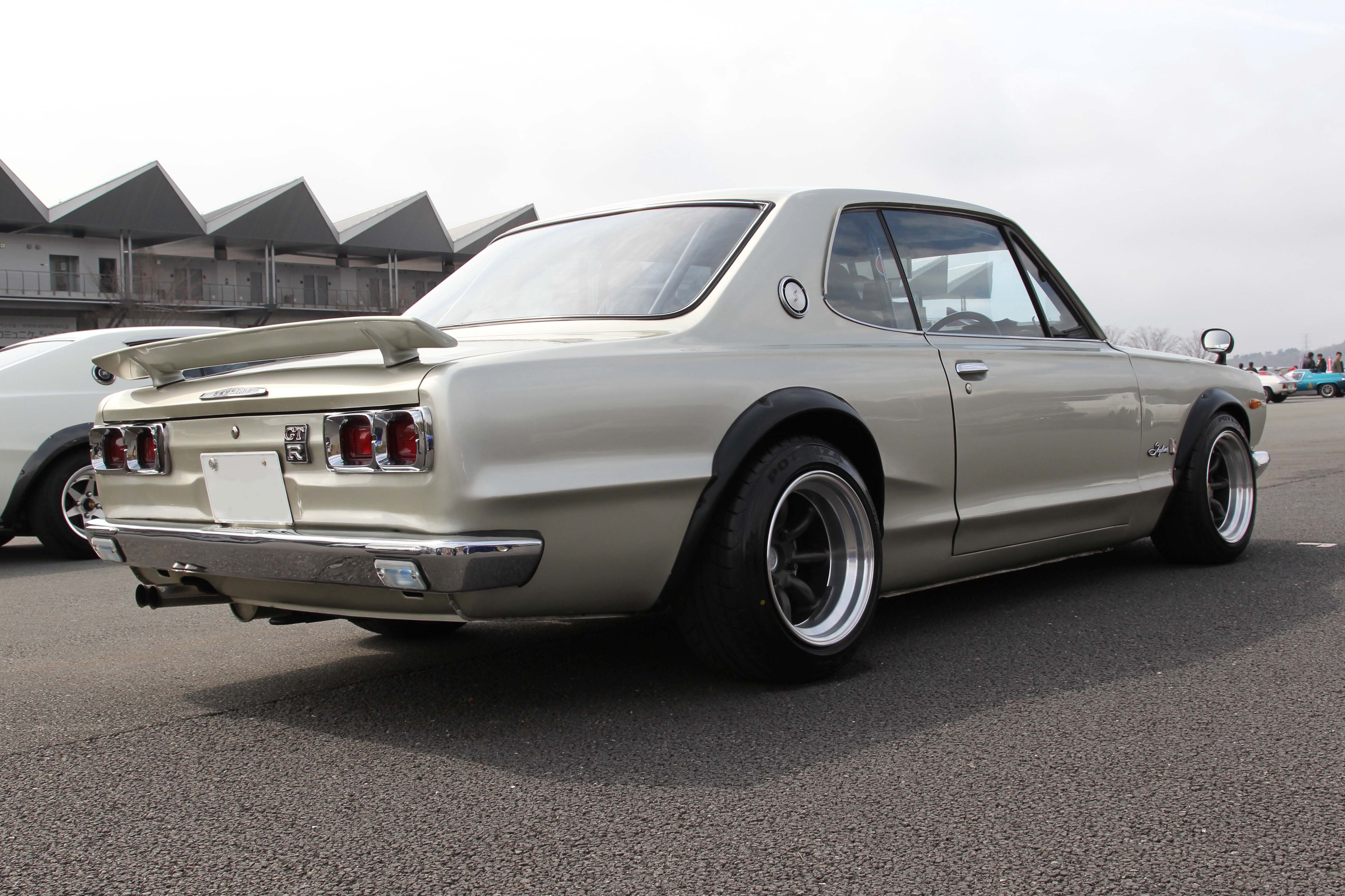 Classic silver coupe with spoiler