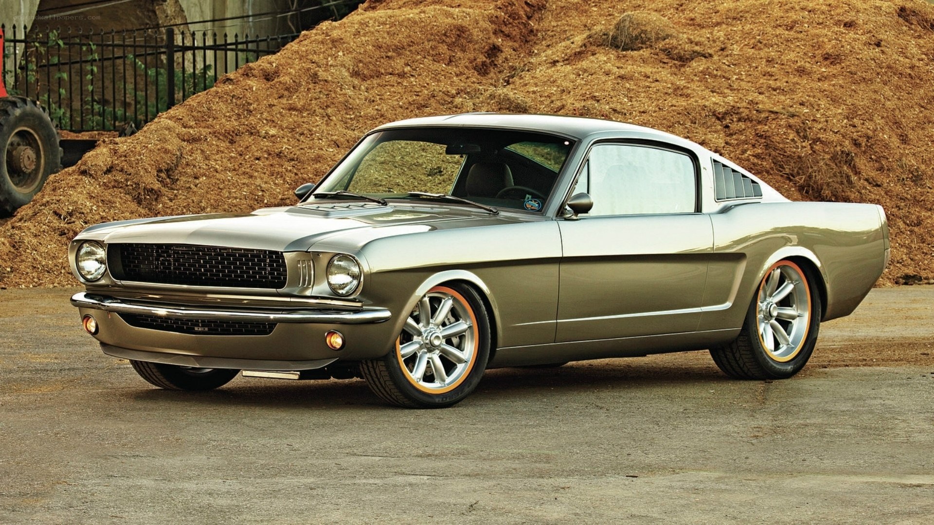 Classic silver Ford Mustang