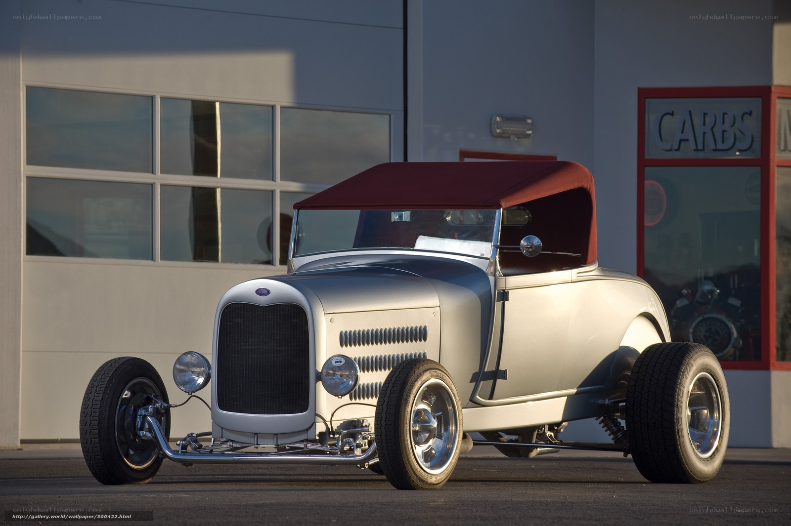 Classic silver hot rod car