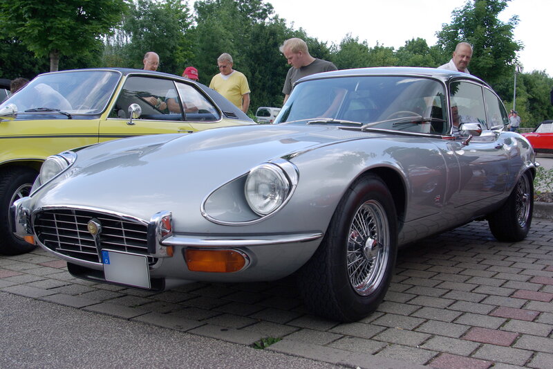 Classic silver jaguar e-type