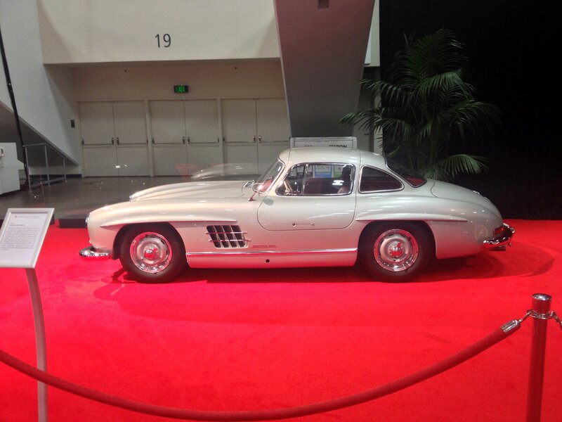 Classic silver Mercedes-Benz on display