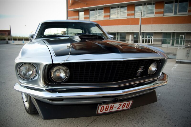 classic silver mustang car