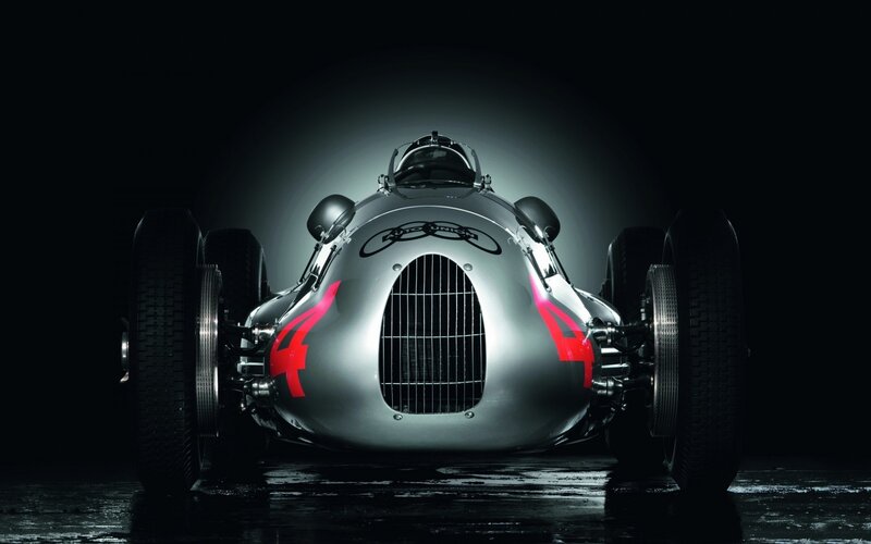 Classic silver race car