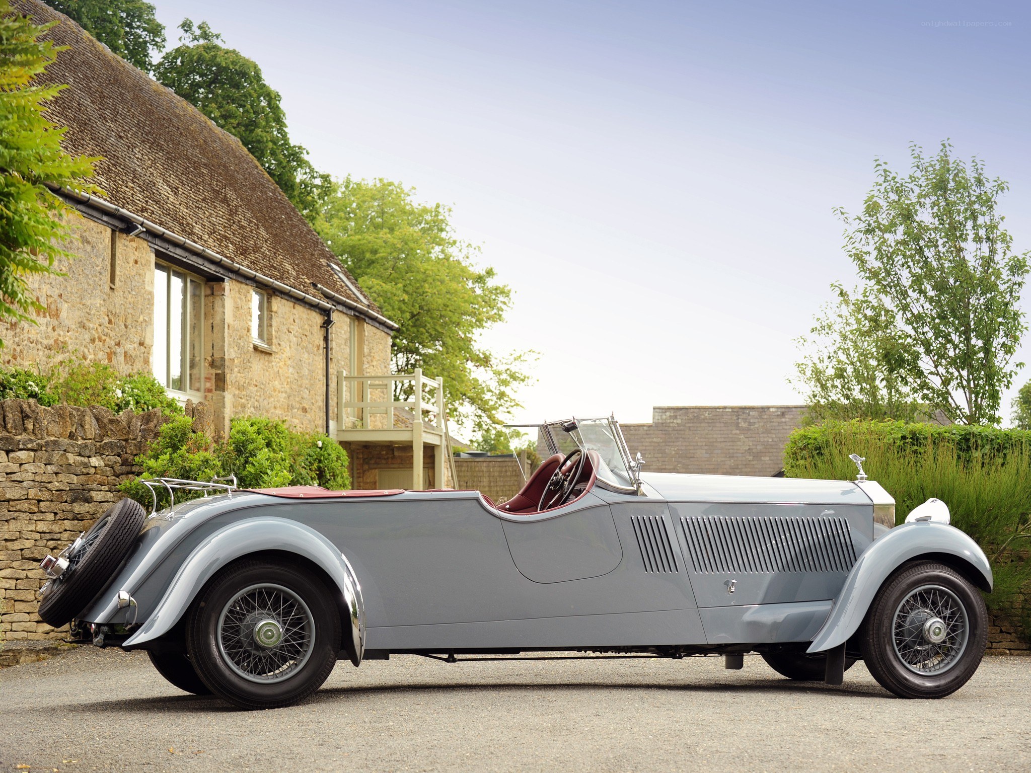 Classic silver roadster car