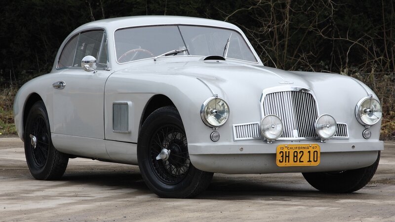 Classic silver sports car