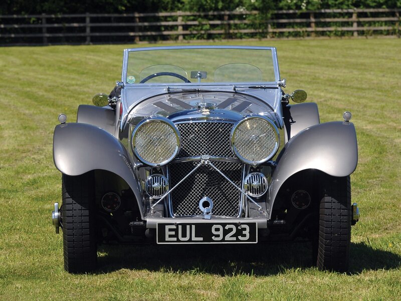Classic silver sports car