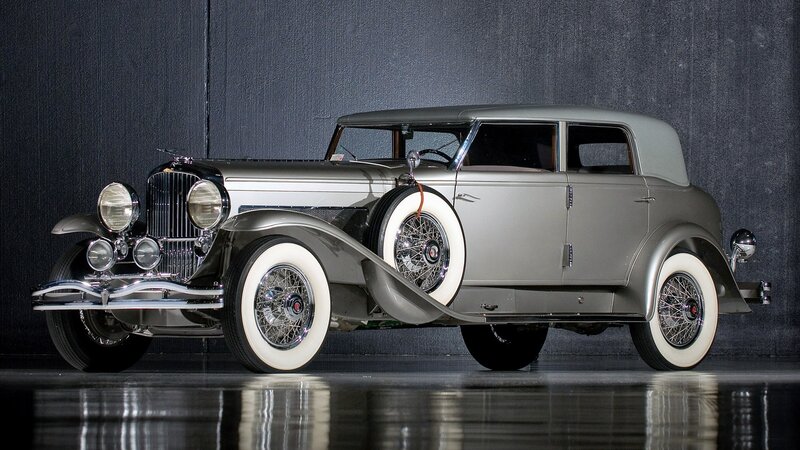 Classic silver vintage car