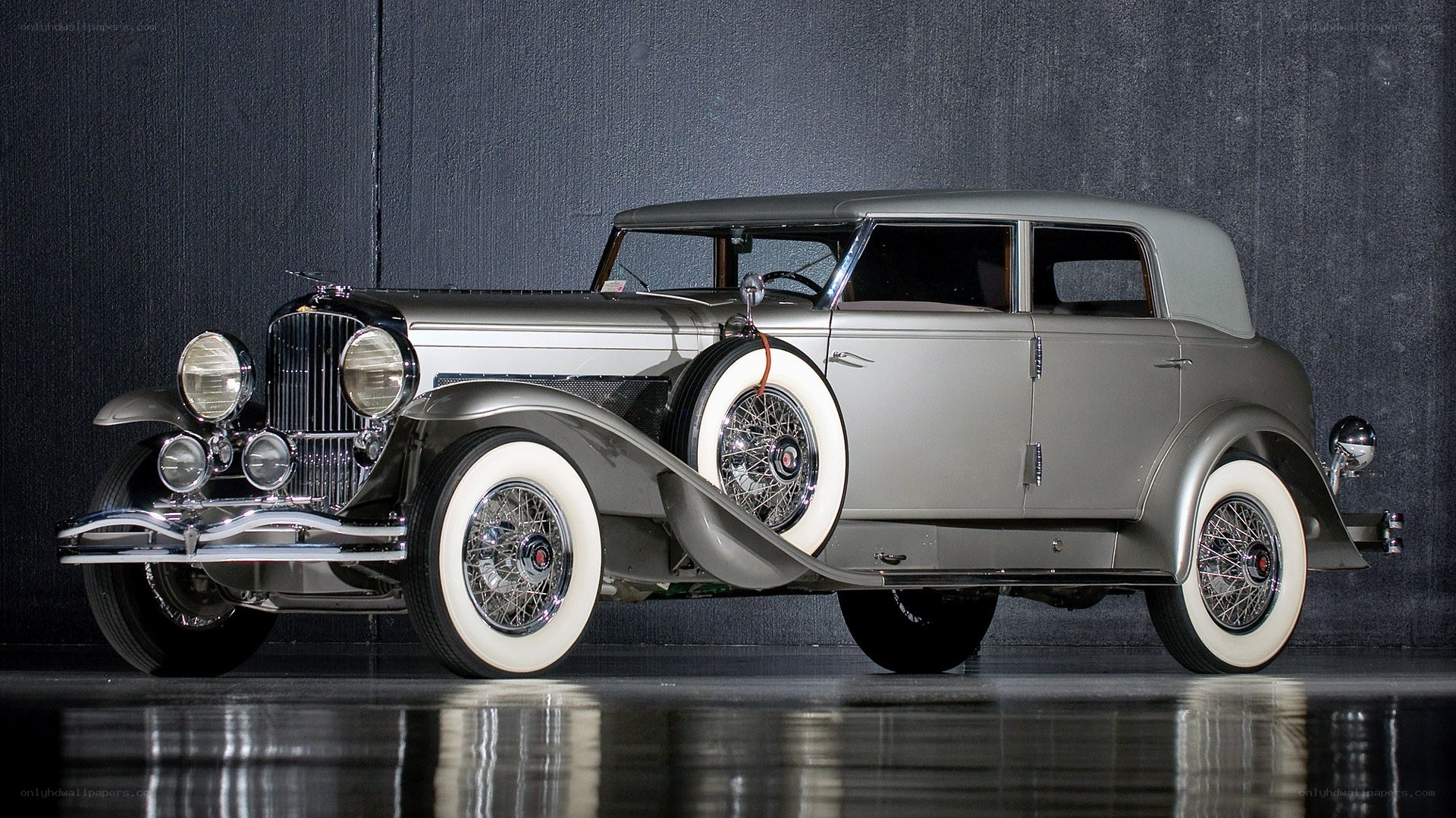 Classic silver vintage car
