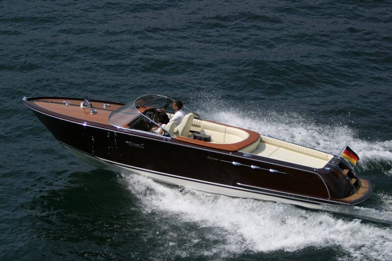 Classic speedboat on the water