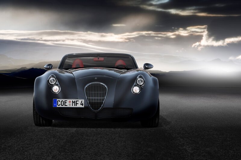 Classic sports car on a road