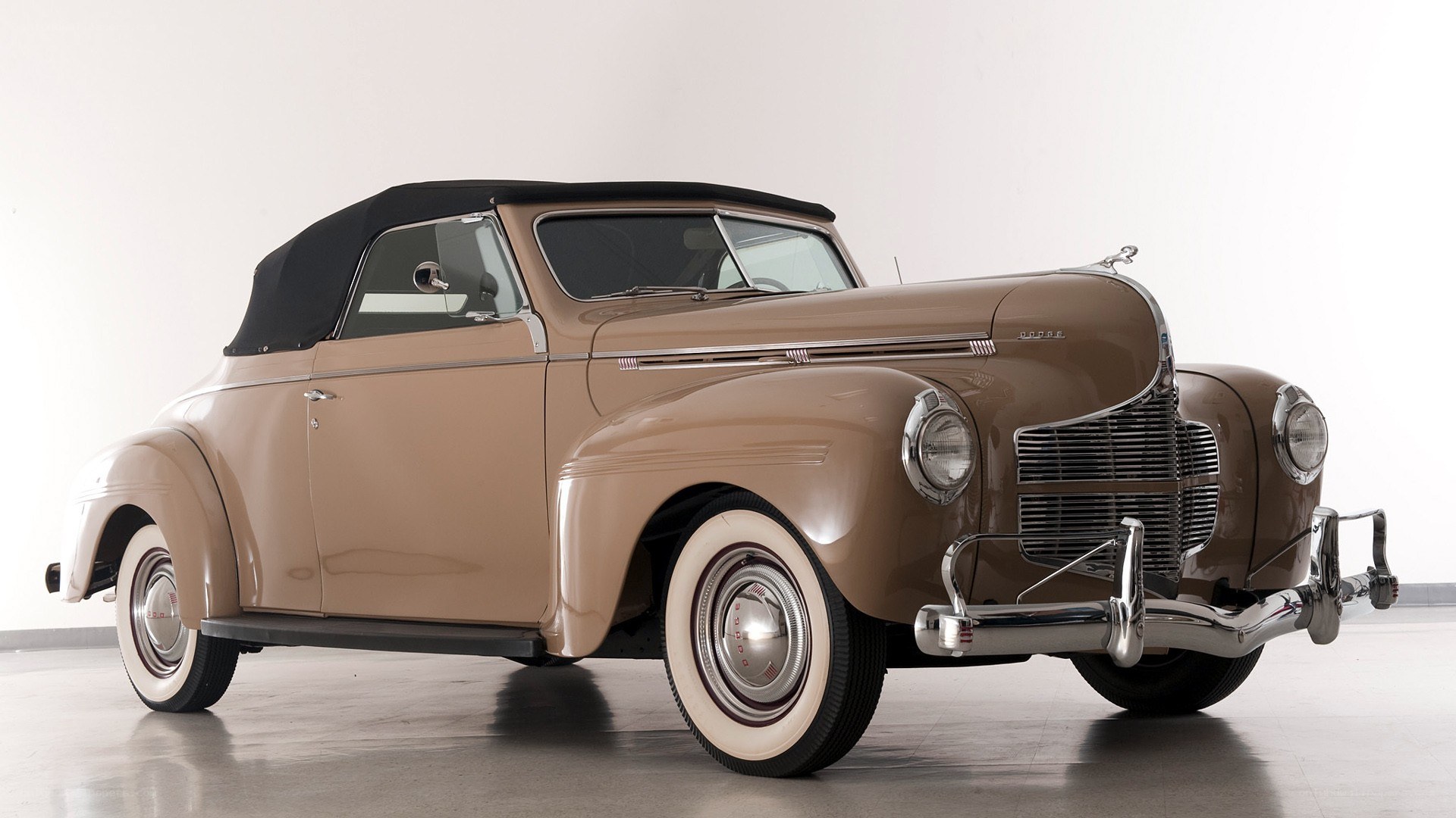 Classic tan convertible car