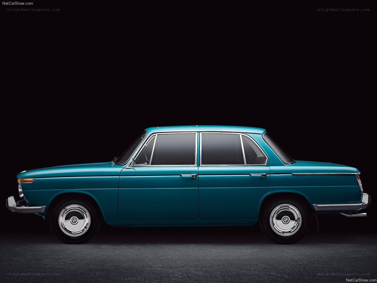 Classic teal BMW sedan