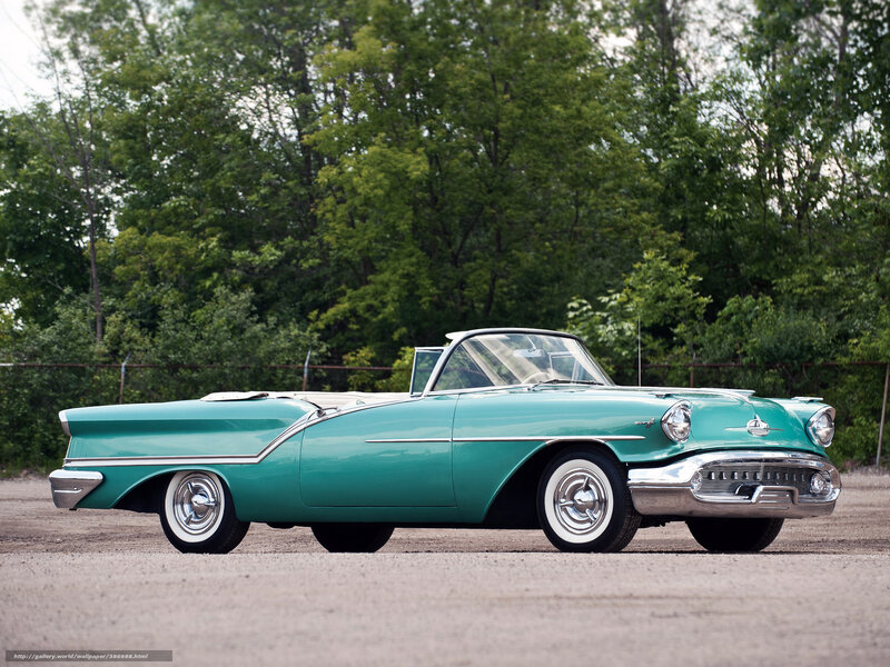 Classic teal convertible car