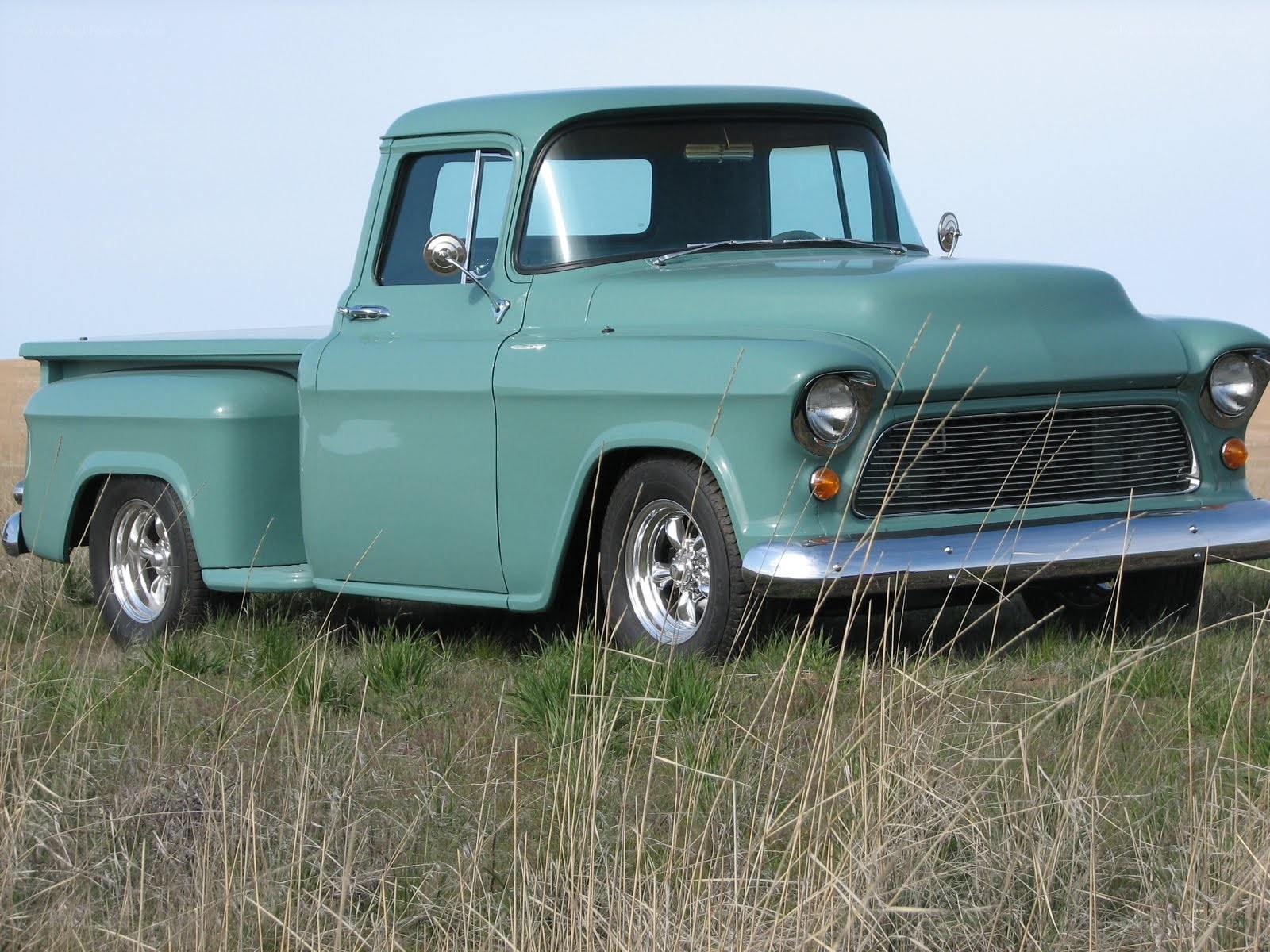 Classic teal pickup truck