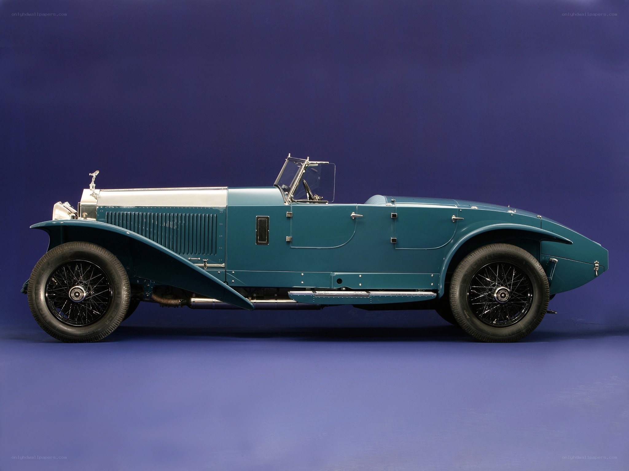 Classic teal Rolls-Royce car