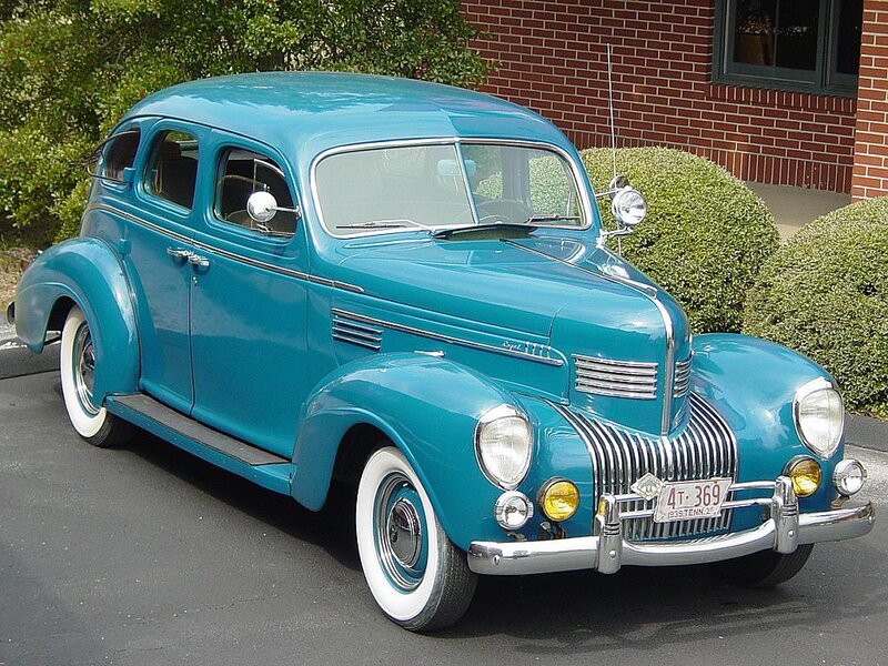 Classic teal sedan car