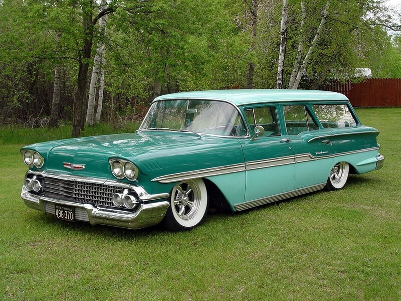 Classic teal station wagon