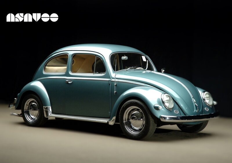 Classic teal Volkswagen Beetle