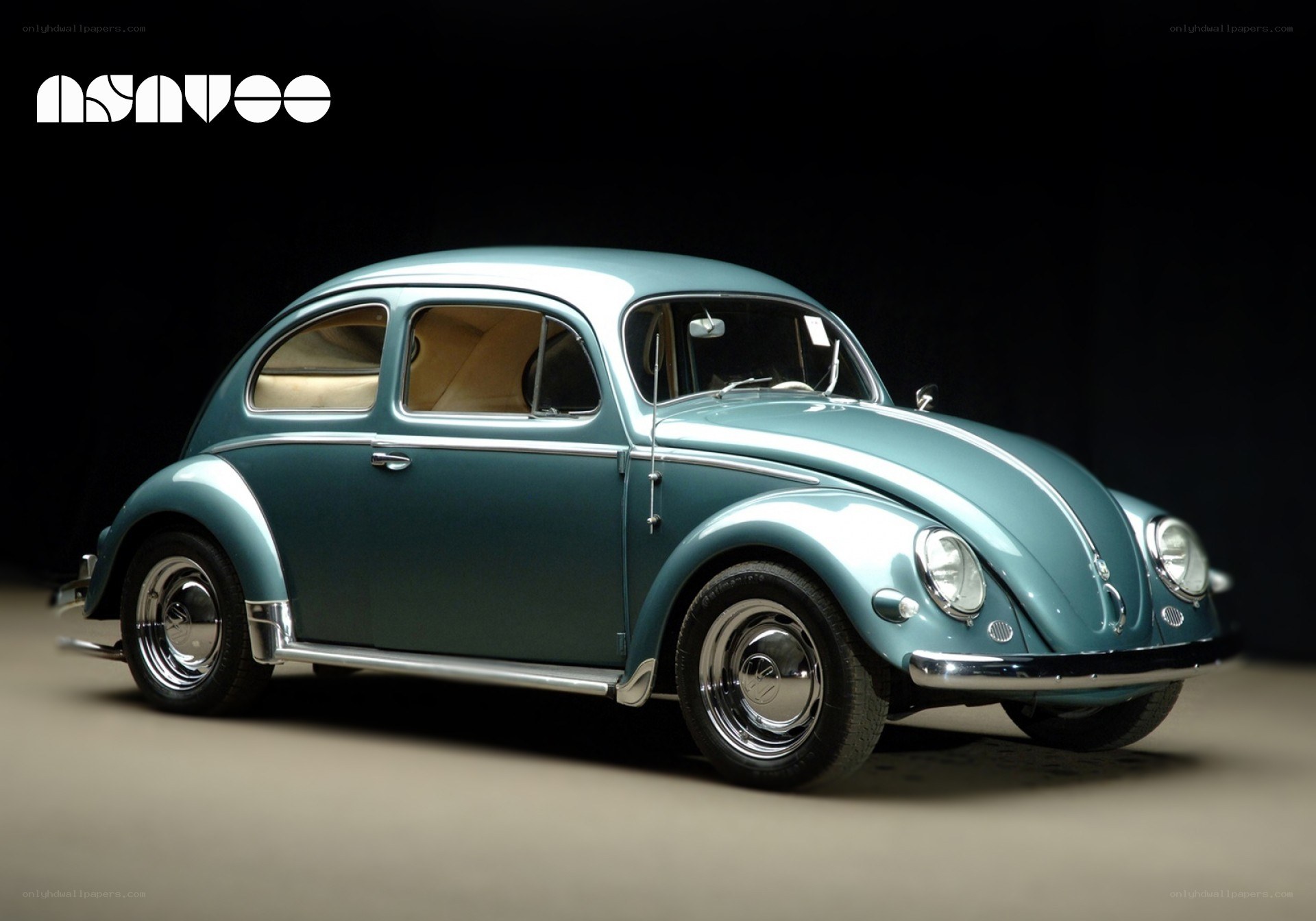 Classic teal Volkswagen Beetle