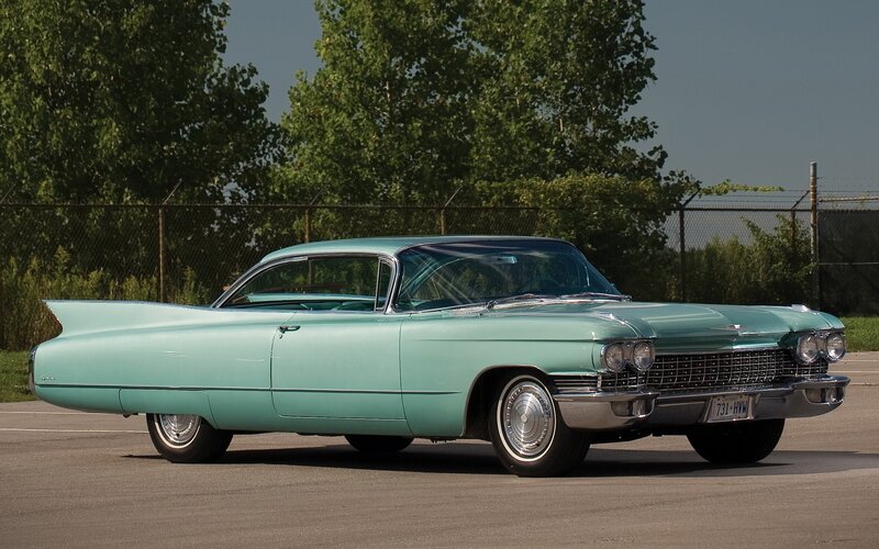 Classic turquoise Cadillac car