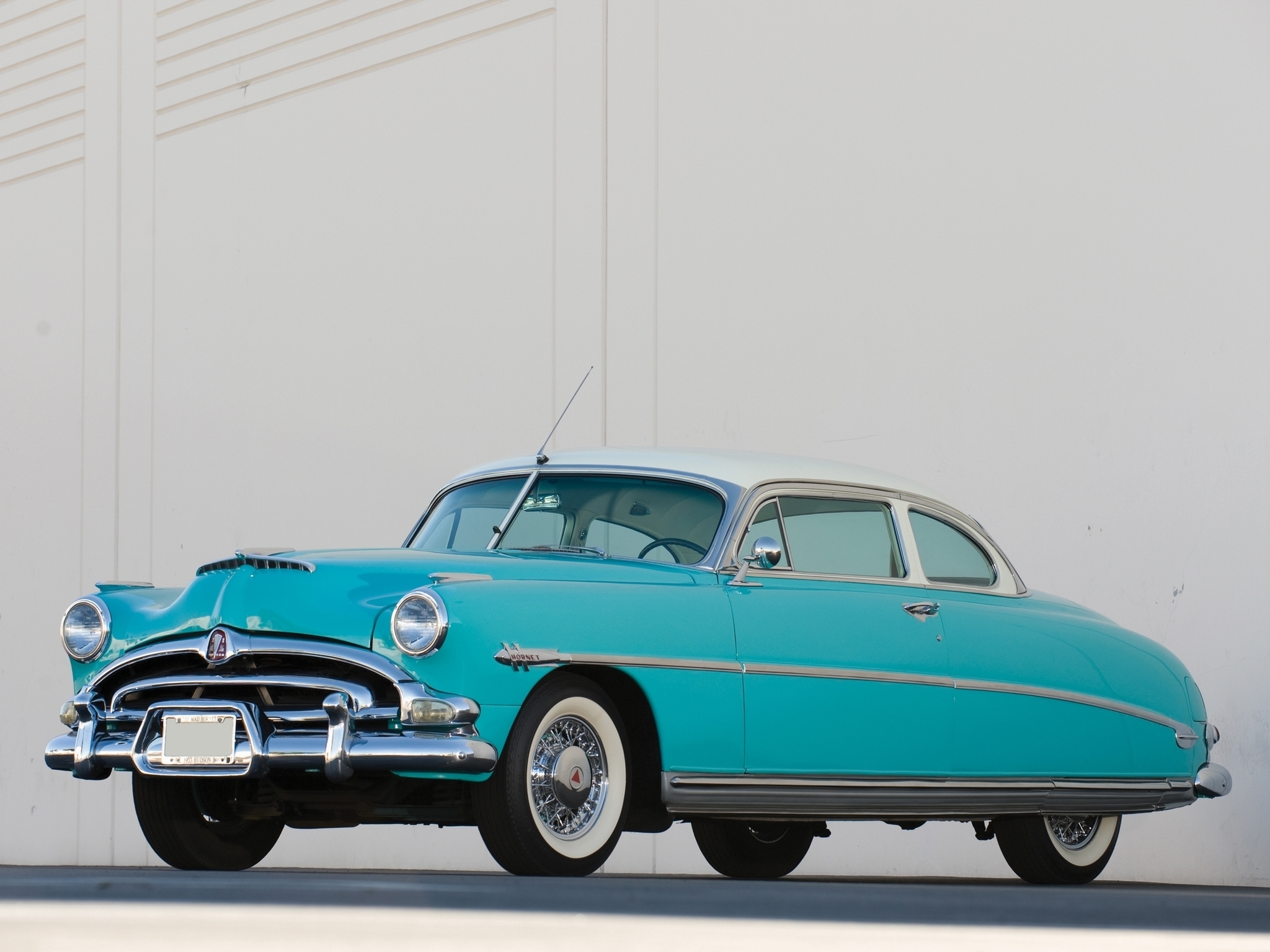 Classic turquoise car