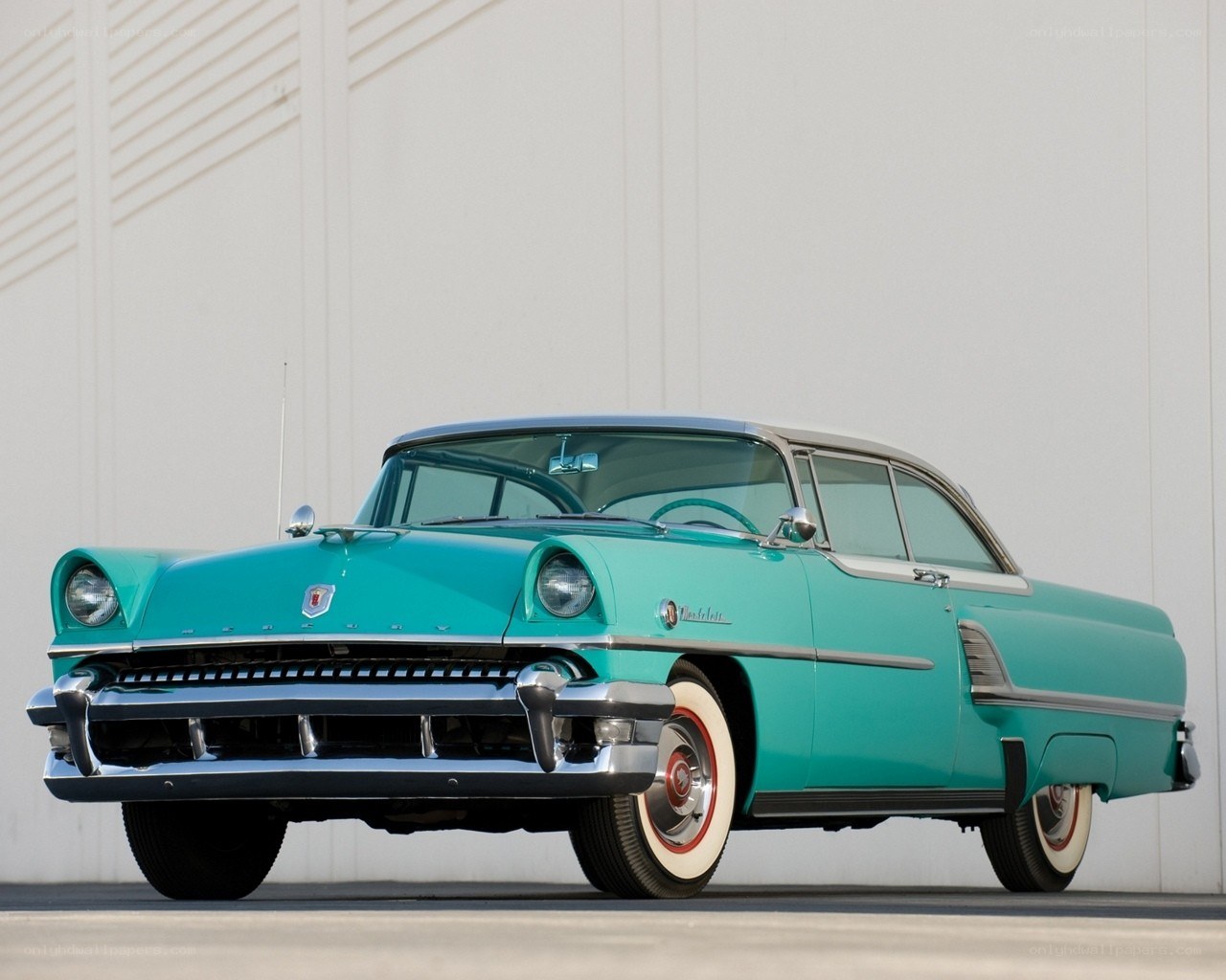 Classic turquoise car