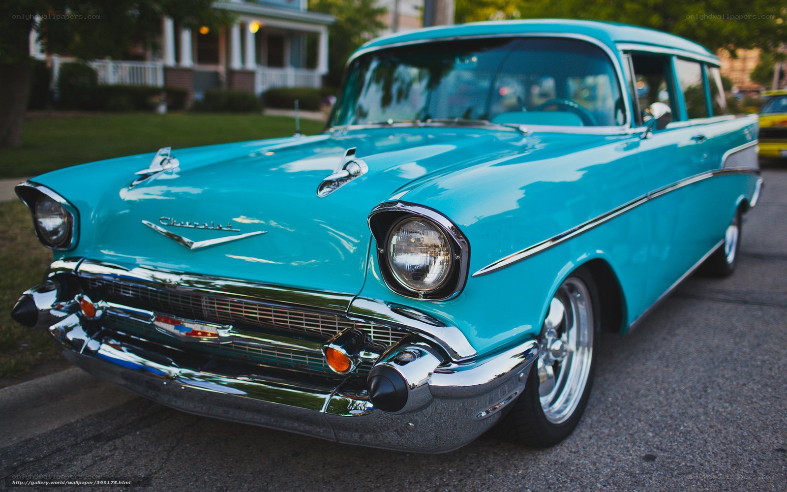 Classic turquoise Chevrolet station wagon