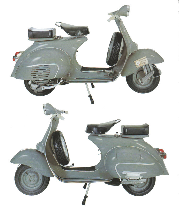 Classic Vespa scooter models