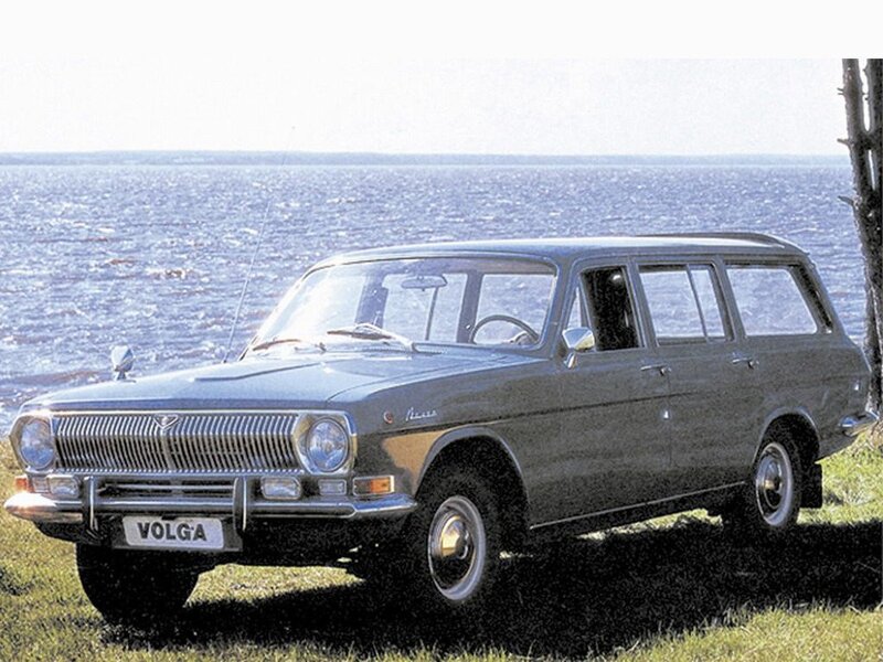 Classic Volga station wagon by the water